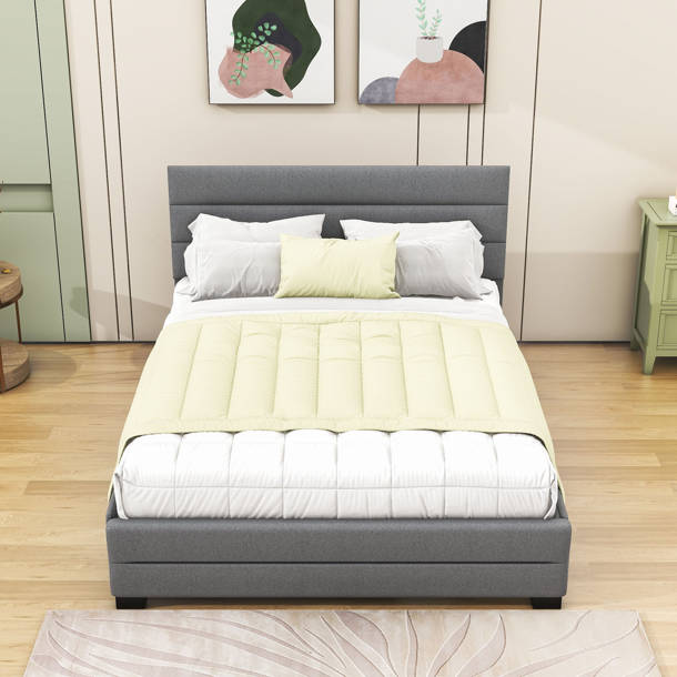 Latitude Run® Queen Size 2 Drawers Upholstered Platform Bed with Trundle & Reviews Wayfair